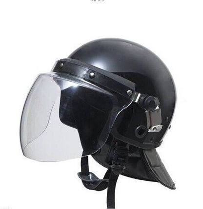 PC ABS Material Police Use Anti Riot Helmet Matte Black Color Riot Helmet With Viso